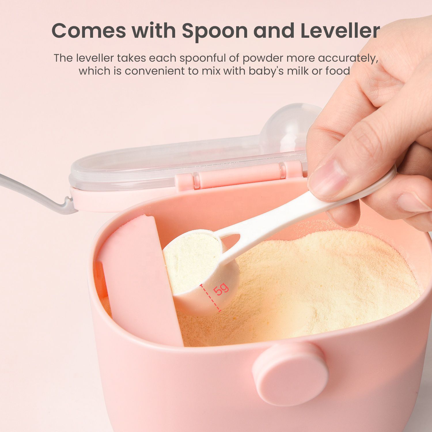 R for Rabbit First Feed Box With Scoop, BPA Free, Leak Proof Pink