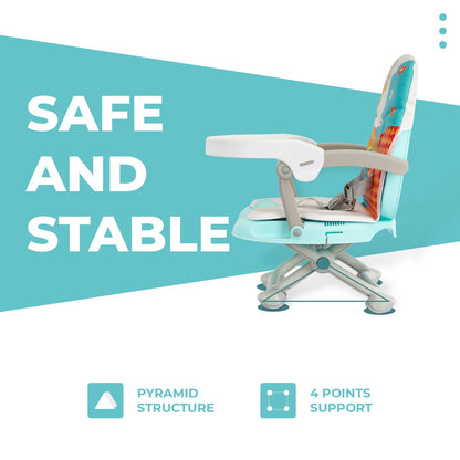 R  for Rabbit Candy Pop Booster Chair - 4 Level Height Adjustment, Light Weight, Travel Friendly Aqua Blue