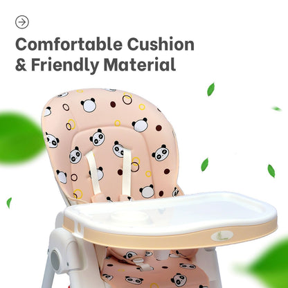 R for Rabbit Marshmallow High Chair - 7 Level Height Adjustment, 3 Recline Modes, Adjustable & Removable Double Meal Tray Beige