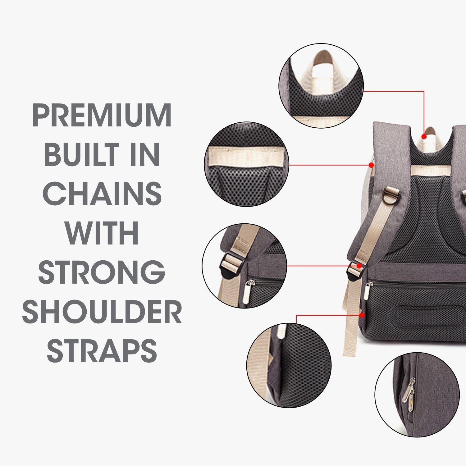 R for Rabbit Caramello Smart Diaper Bags For Mother With High-Quality Water-Resistant Material Beige Brown