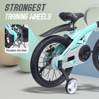 R for Rabbit Tiny Toes Jazz 14T Bicycle - Adjustable Structure, Seat & Handlebar, 90% Installed Lake Blue