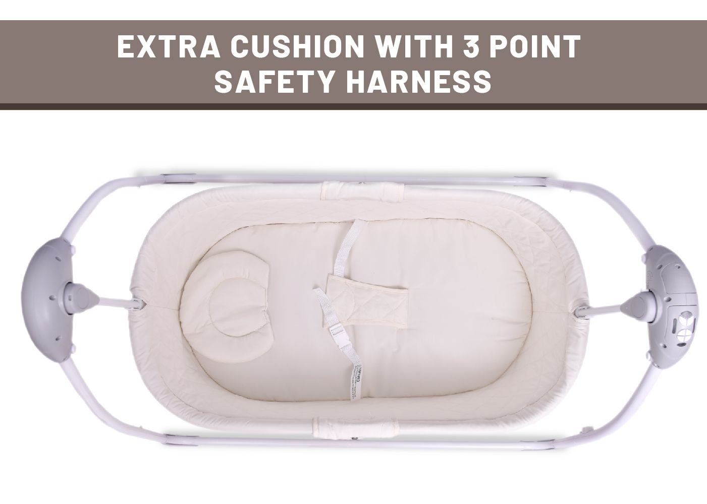 R for Rabbit Lullabies Cradle - Auto Swing With Remote Control, 16 In-Built Soothing Music Tunes, Mosquito Net Baby Cradle Cream
