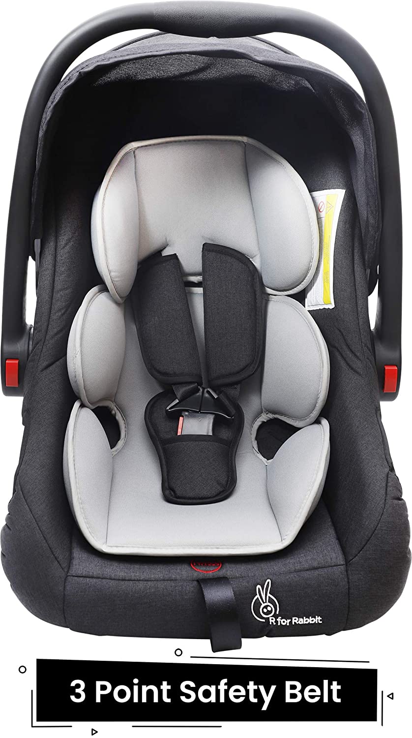 R for Rabbit Picaboo Grand 4 in 1 Multipurpose Car Seat Cum Carry Cot Black Grey