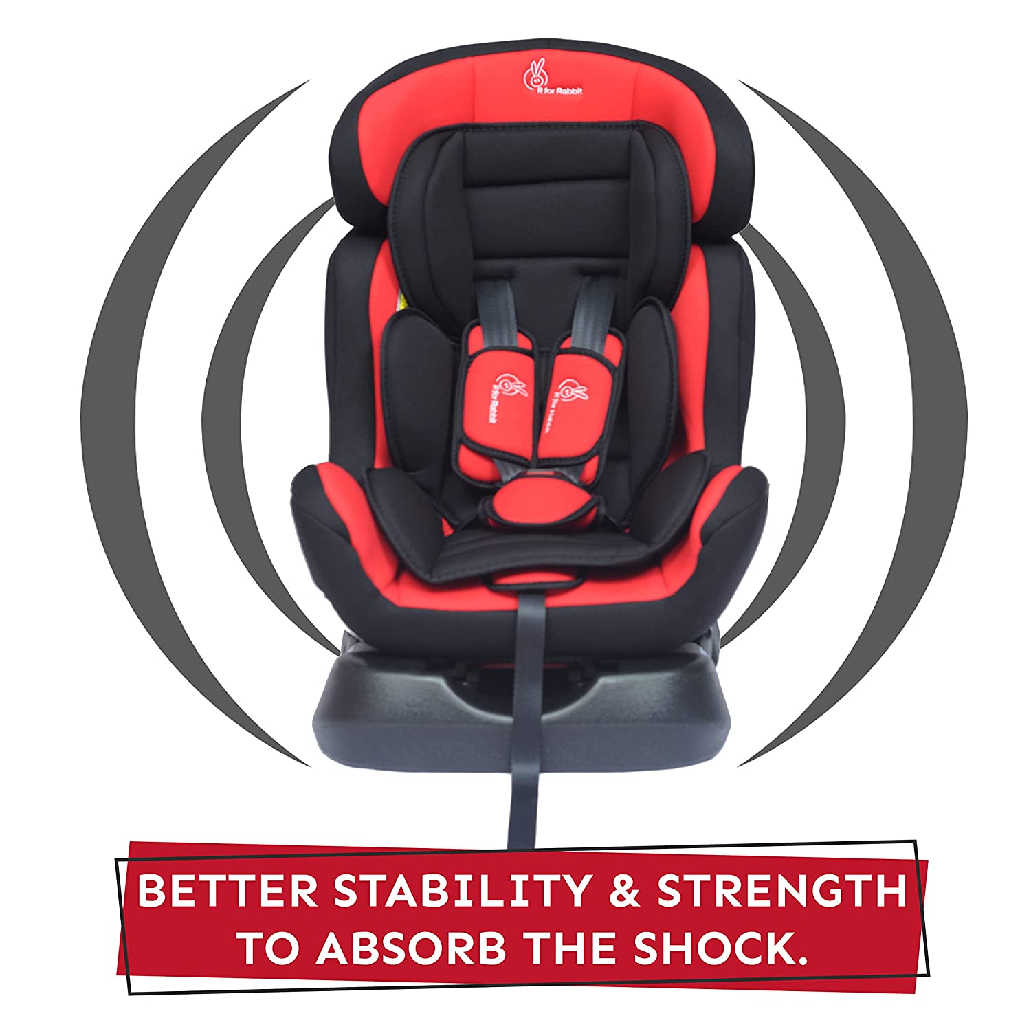R for Rabbit Jack N Jill Grand Baby Car Seat For 0 To 7 Years Red