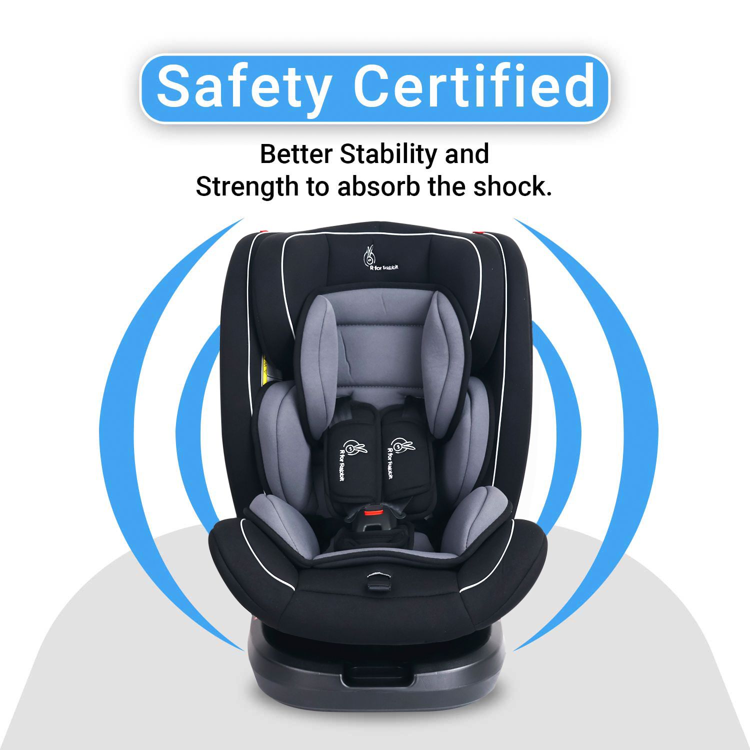 R for Rabbit Jack N Jill Grand ISOFIX Car Seat For Kids 0 To 12 Years Black Grey