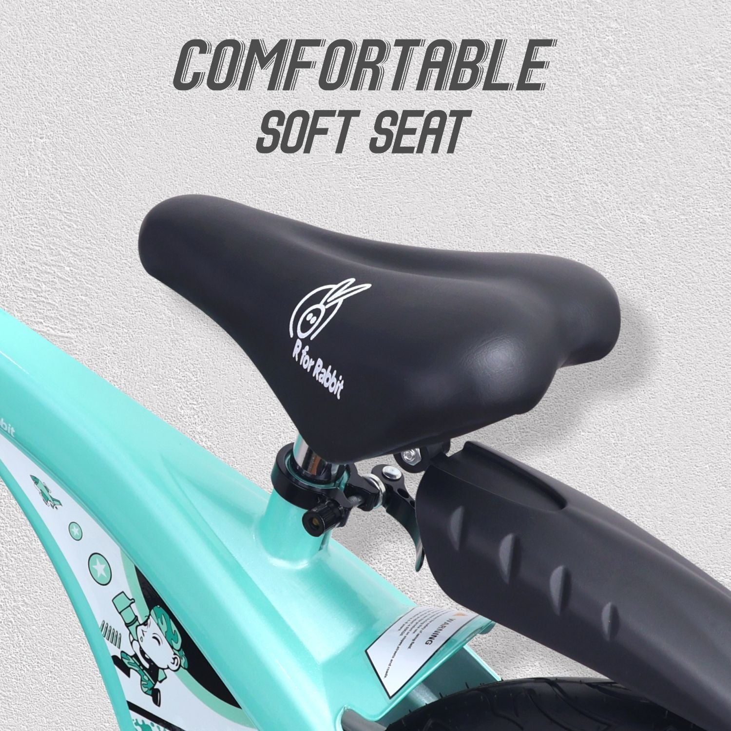 R for Rabbit Tiny Toes Jazz 14T Bicycle - Adjustable Structure, Seat & Handlebar, 90% Installed Lake Blue