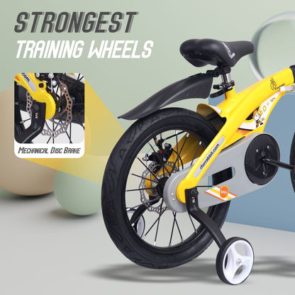 R for Rabbit Tiny Toes Jazz 14T Bicycle - Adjustable Structure, Seat & Handlebar, 90% Installed Yellow