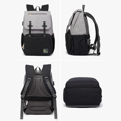 R for Rabbit Caramello Smart Diaper Bags For Mother With High-Quality Water-Resistant Material Grey Black