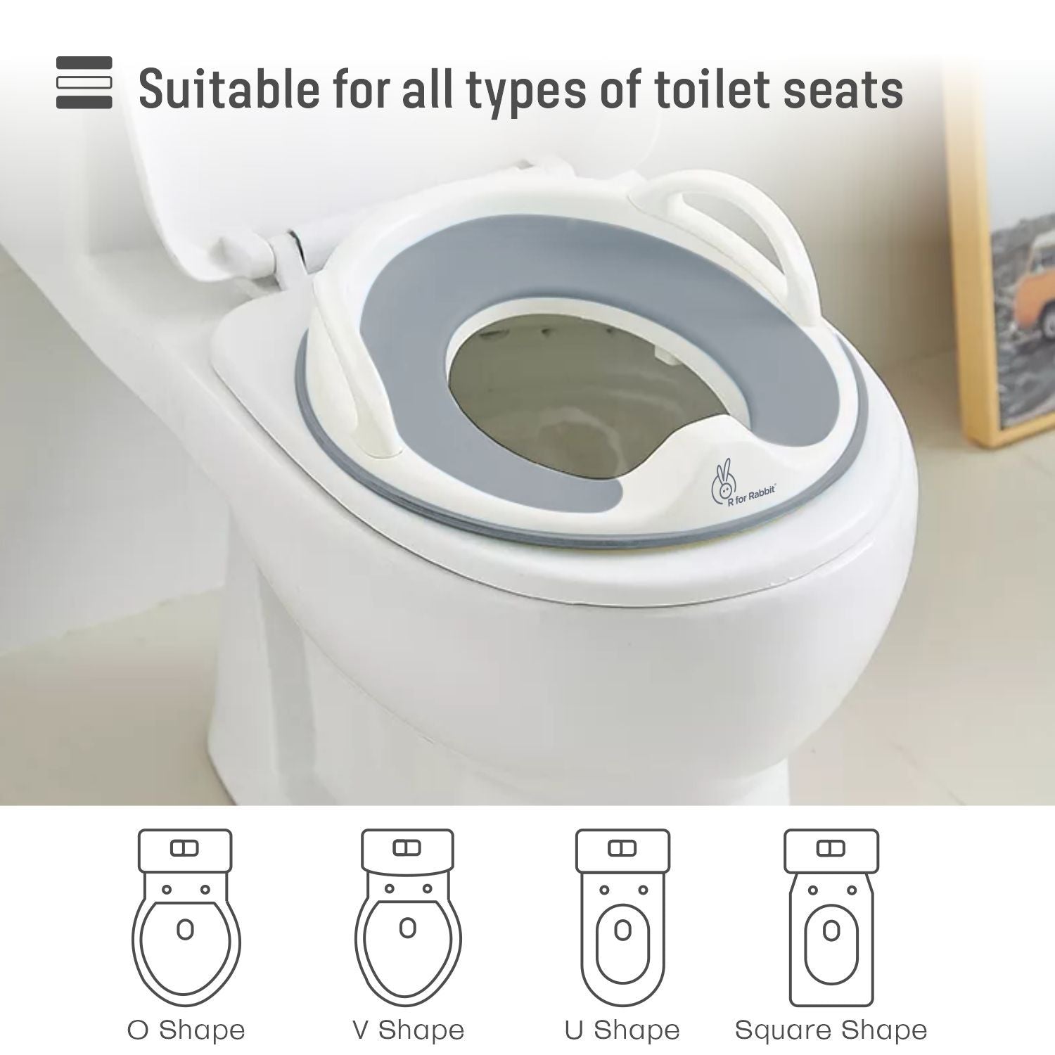 R for Rabbit Minimo Toilet Seats Happy And Comfy Potty Training Seat For Baby Grey
