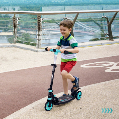R for Rabbit Road Runner Drift Scooter - Metal Body, 3 Level Height Adjustment, Anti Slip Deck Lake Blue