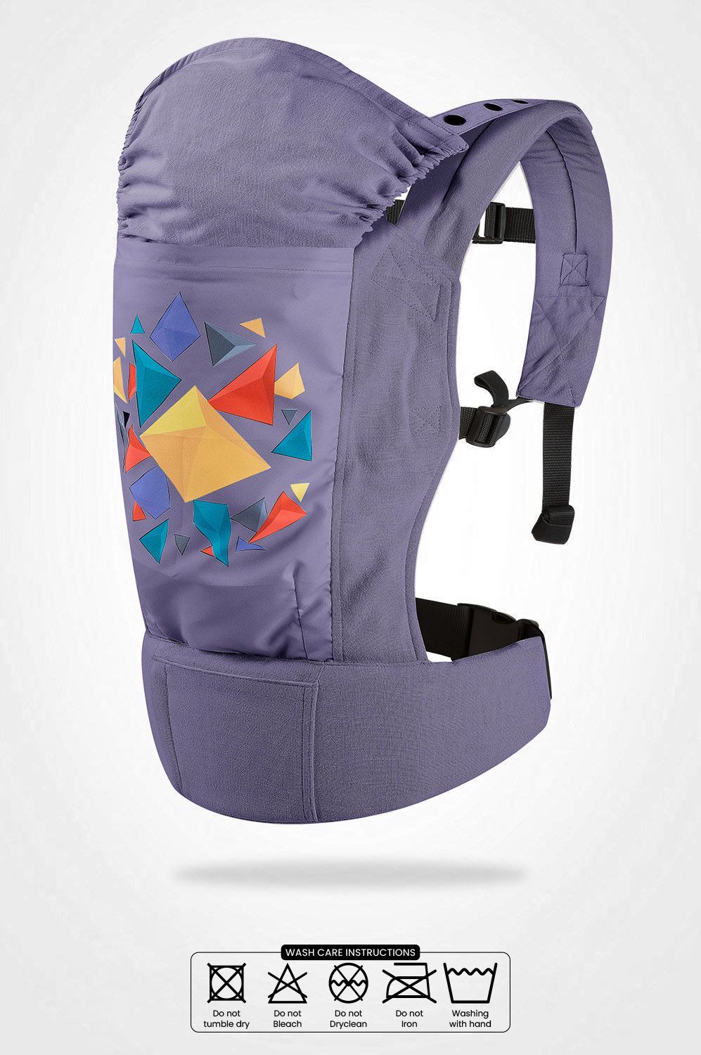 R for Rabbit Hug Me Elite Front & Back Carrier Position, Soft Linen Fabric, Wide Strap With Cap & Mobile Pocket Dark Grey