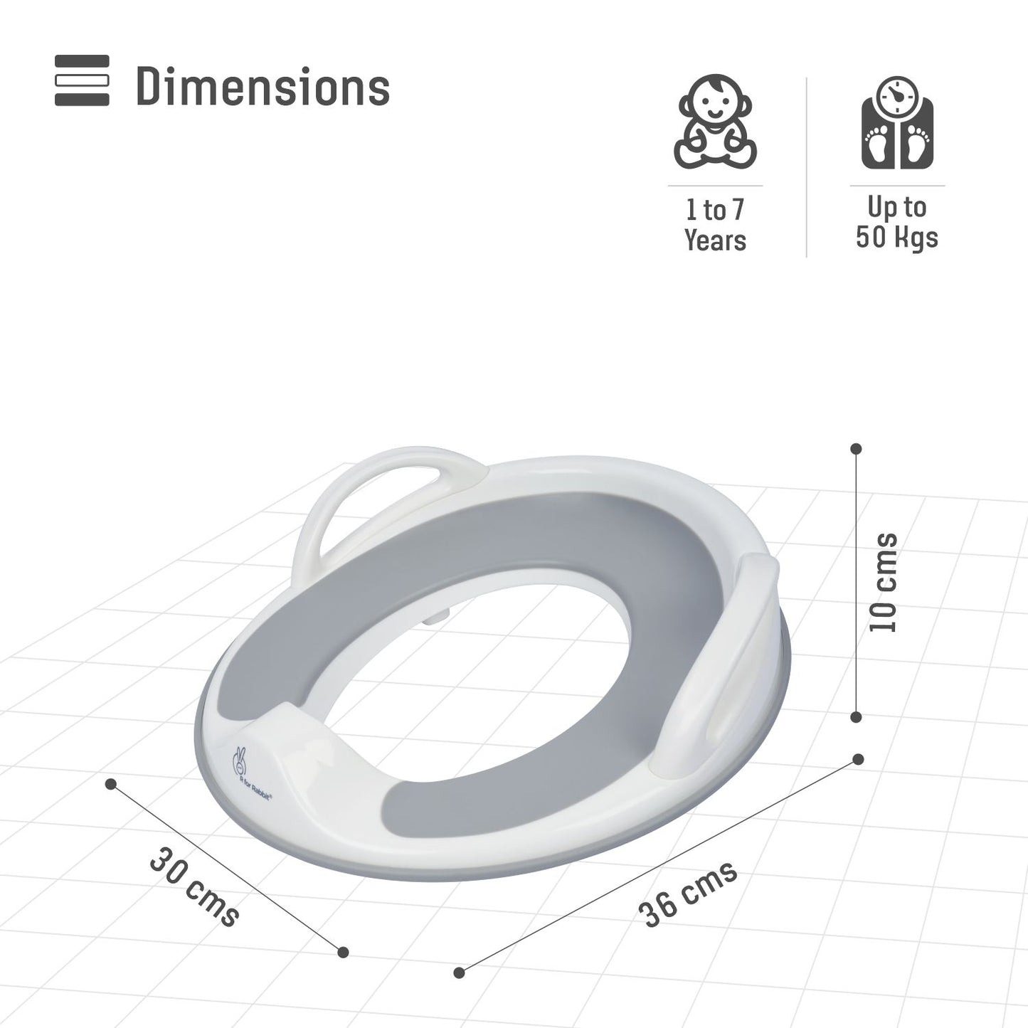 R for Rabbit Minimo Toilet Seats Happy And Comfy Potty Training Seat For Baby Grey