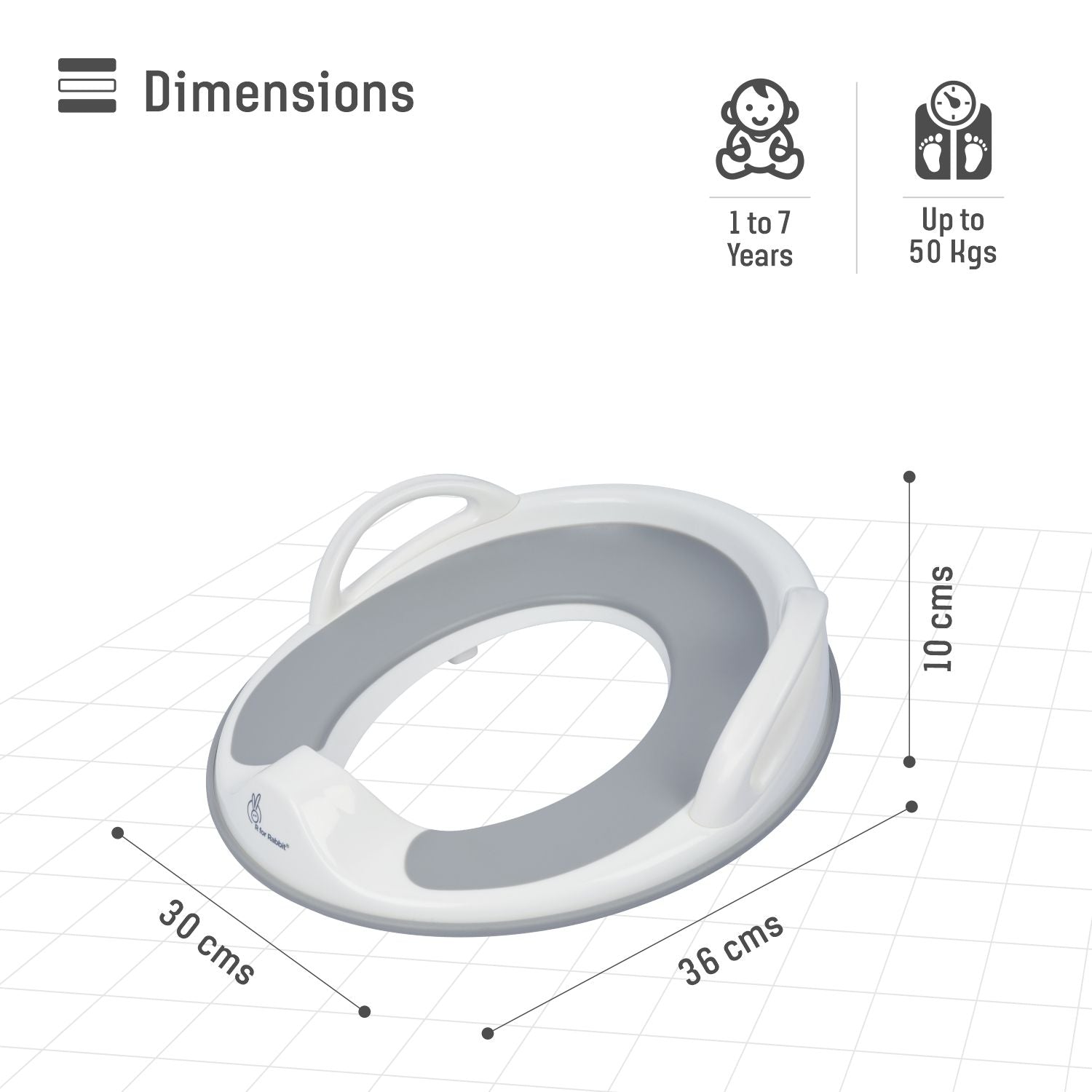 R for Rabbit Minimo Toilet Seats Happy And Comfy Potty Training Seat For Baby Grey