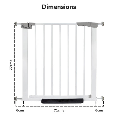 R For Rabbit Safeguard Baby Safety Gate for Kids with Two-Way Auto-Close, No-Drill, Retractable Design & Adjustable Lock, White