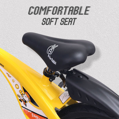 R for Rabbit Tiny Toes Jazz 14T Bicycle - Adjustable Structure, Seat & Handlebar, 90% Installed Yellow