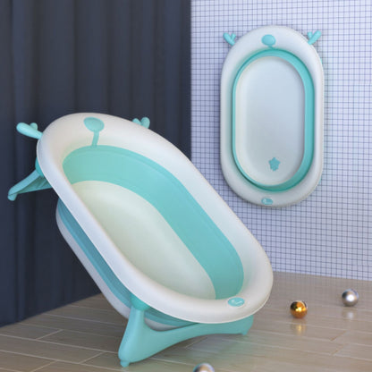 R for Rabbit Bubble Double Aqua Baby Bath Tub Compact Fold & Portable Blue