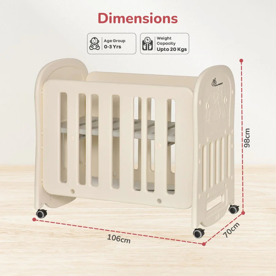 R for Rabbit Dream N Play Baby Cot 2-in-1 Multipurpose Converted From Cot into a Rocking Cot