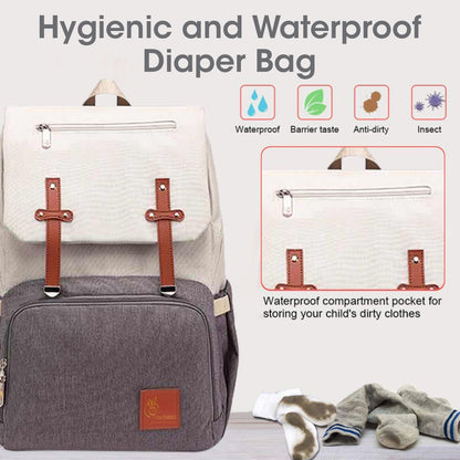 R for Rabbit Caramello Smart Diaper Bags For Mother With High-Quality Water-Resistant Material Beige Brown