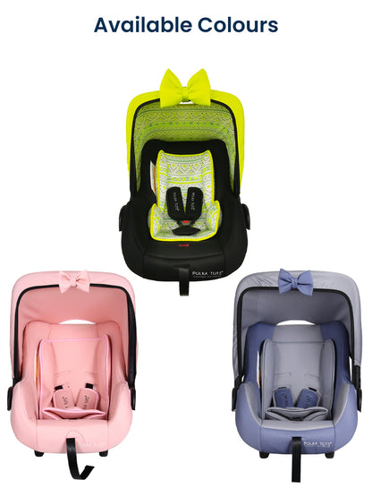 Polka Tots 5-In-1 Baby Car Seat Carry Cot With Canopy Feeding Seat 0 To 15 Months  - Pink