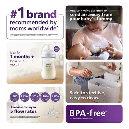 BOTTLE NATURAL 3.0 9OZ/260ml INDIA SINGLE PACK [SCY903/01] [PHILIPS]