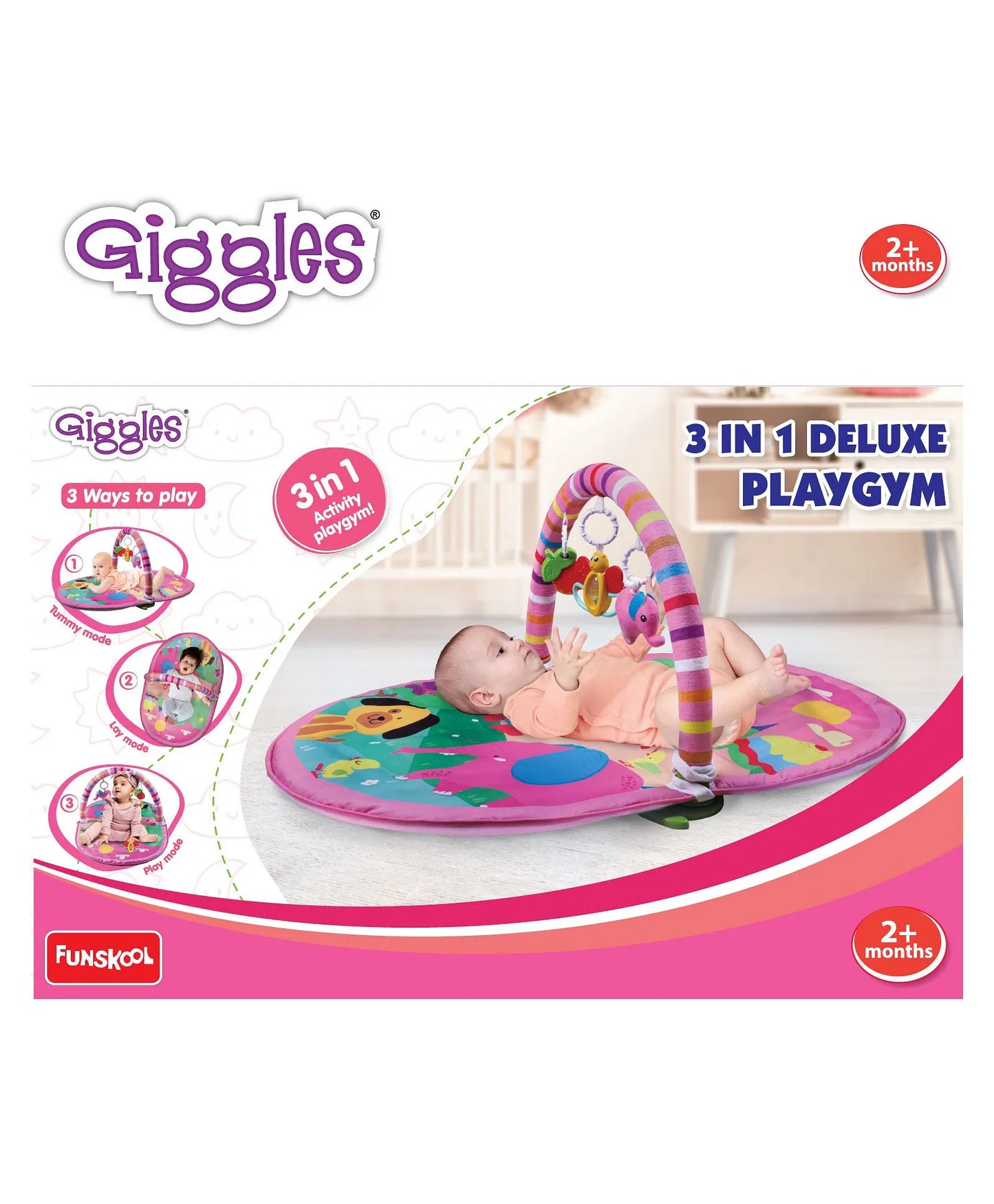 3 IN 1 DELUXE PLAYGYM - PINK