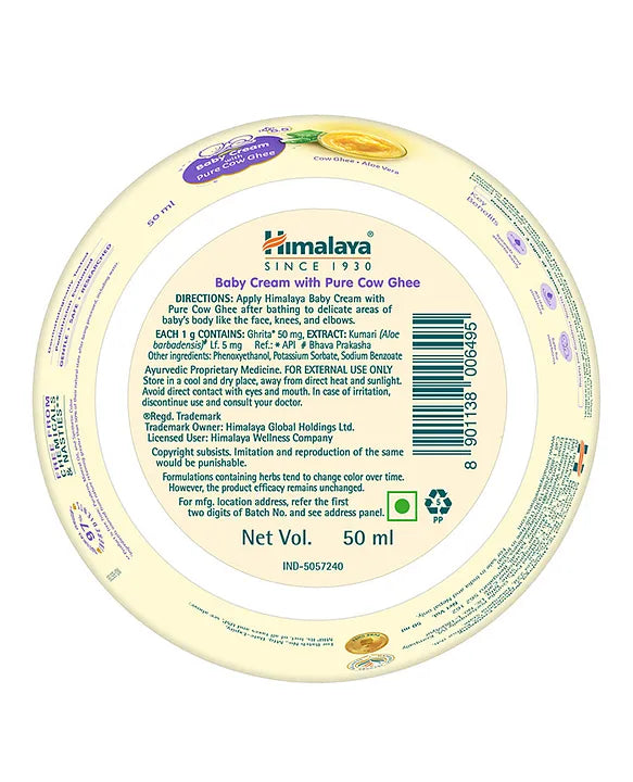 Himalaya BABY CREAM WITH PURE COW GHEE, 50ML