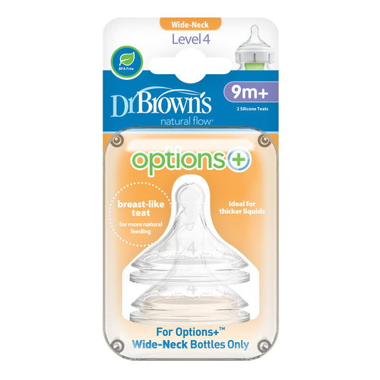 Dr. Brown's Options+ Wide-Neck Baby Bottle Nipple (Level 4)