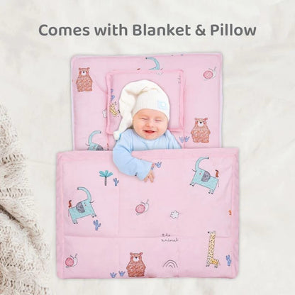 R for Rabbit Snuggy Cozy Baby Bedding With Blanket & Pillow And Odour Free Blush Pink