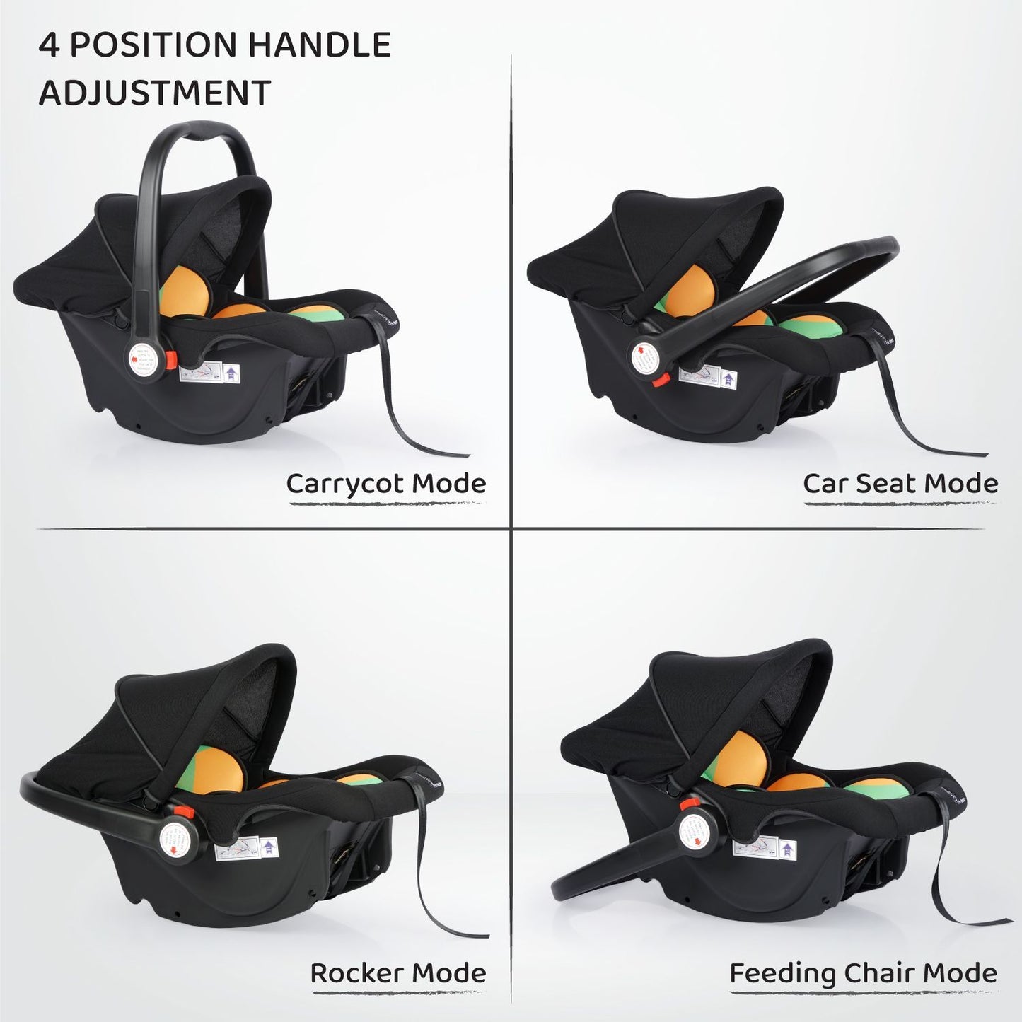 R for Rabbit Jack N Jill Grand Baby Car Seat For 0 To 7 Years Colorful