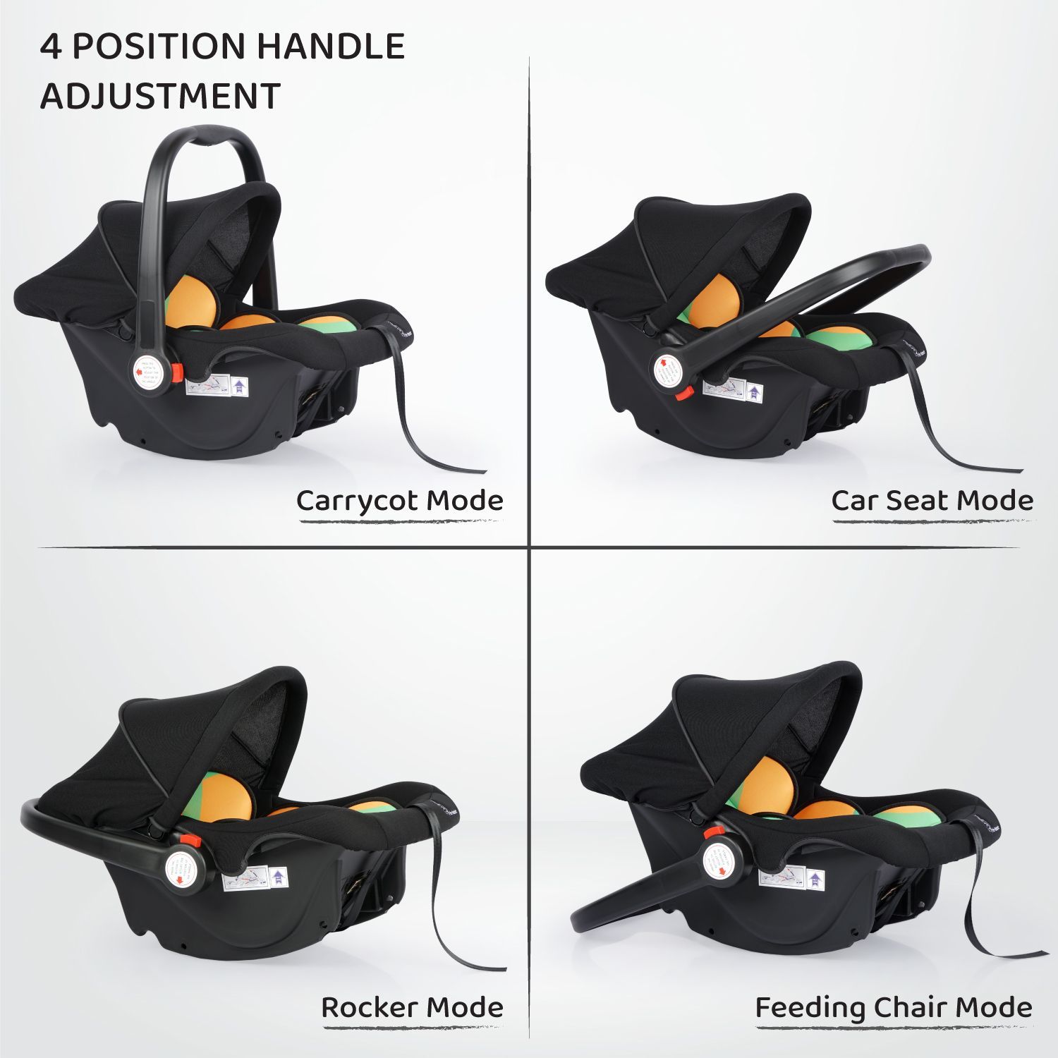 R for Rabbit Jack N Jill Grand Baby Car Seat For 0 To 7 Years Colorful