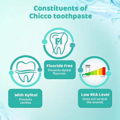 Chicco Toothpaste Strawberry - No Fluoride (12m+) (50gm)