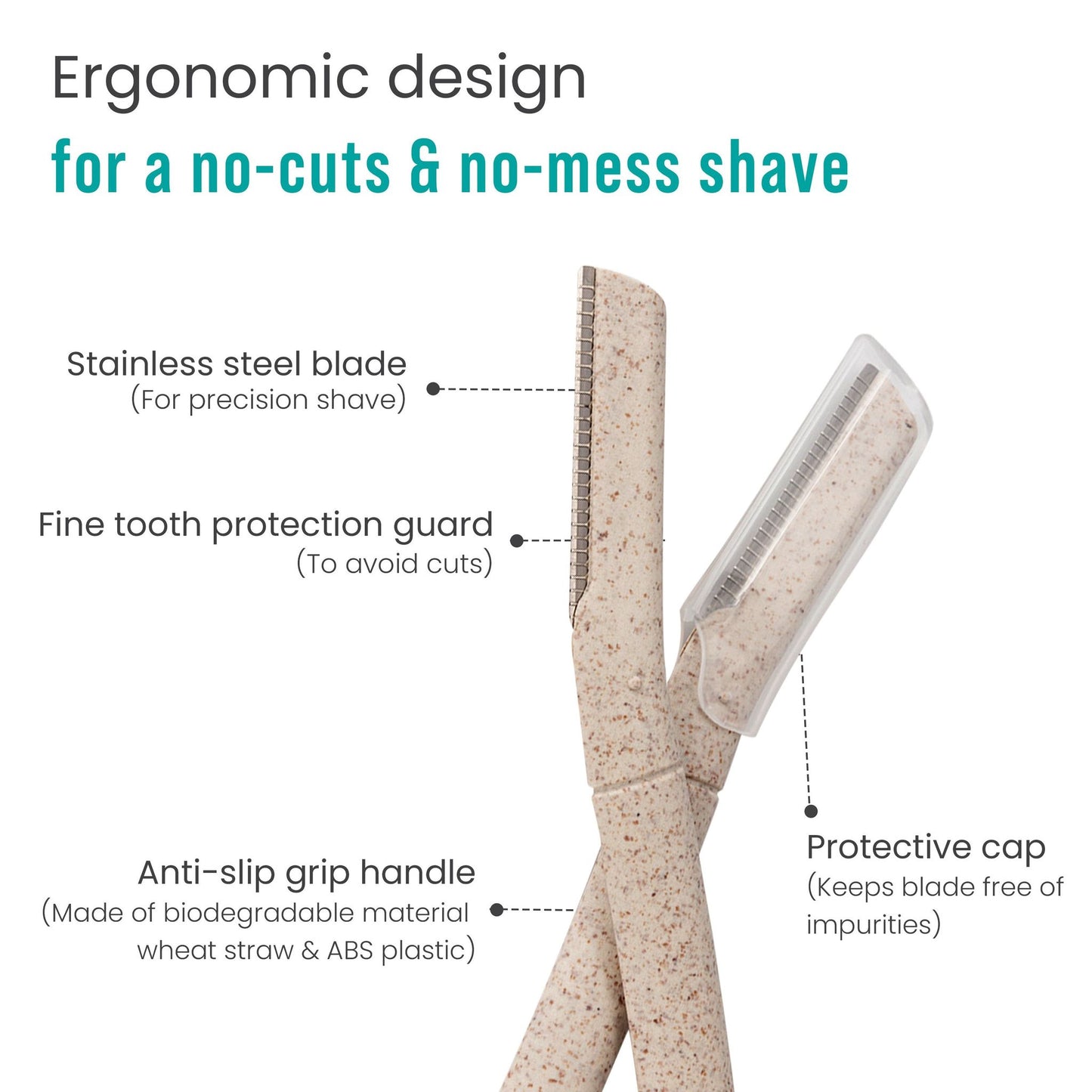 Sirona Reusable Eyebrow & Face Razor for Women - 2 Razors | Painless Facial Hair Removal