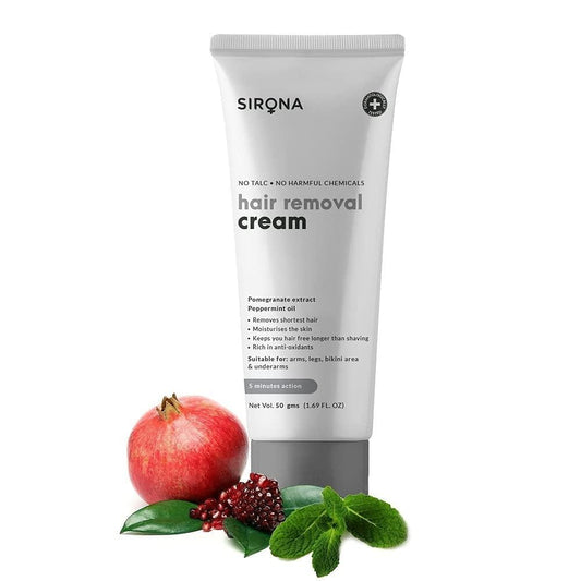 Sirona Hair Removal Cream - 50 gms for Arms, Legs, Bikini Line & Underarm with No TALC