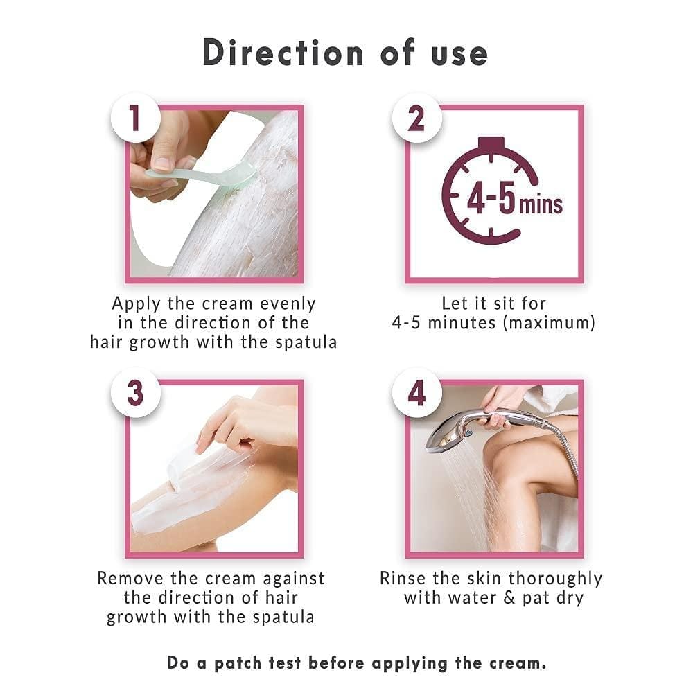 Sirona Hair Removal Cream - 50 gms for Arms, Legs, Bikini Line & Underarm with No TALC