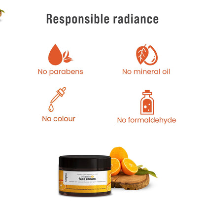 Sirona Vitamin C Face Cream for Hydrates Skin, Provides Skin Radiance & Reduces Dark Spots, 50 gm