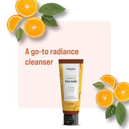 Sirona Vitamin C Face Wash for Men & Women 125 ml, Charcoal Licorice Root & Tasmanian Pepper Fruit
