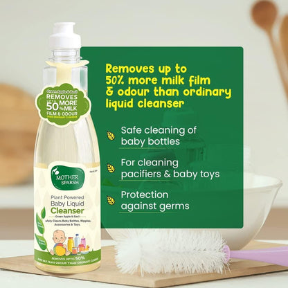 Mother Sparsh Natural Baby Bottle Liquid Cleanser 175 ml