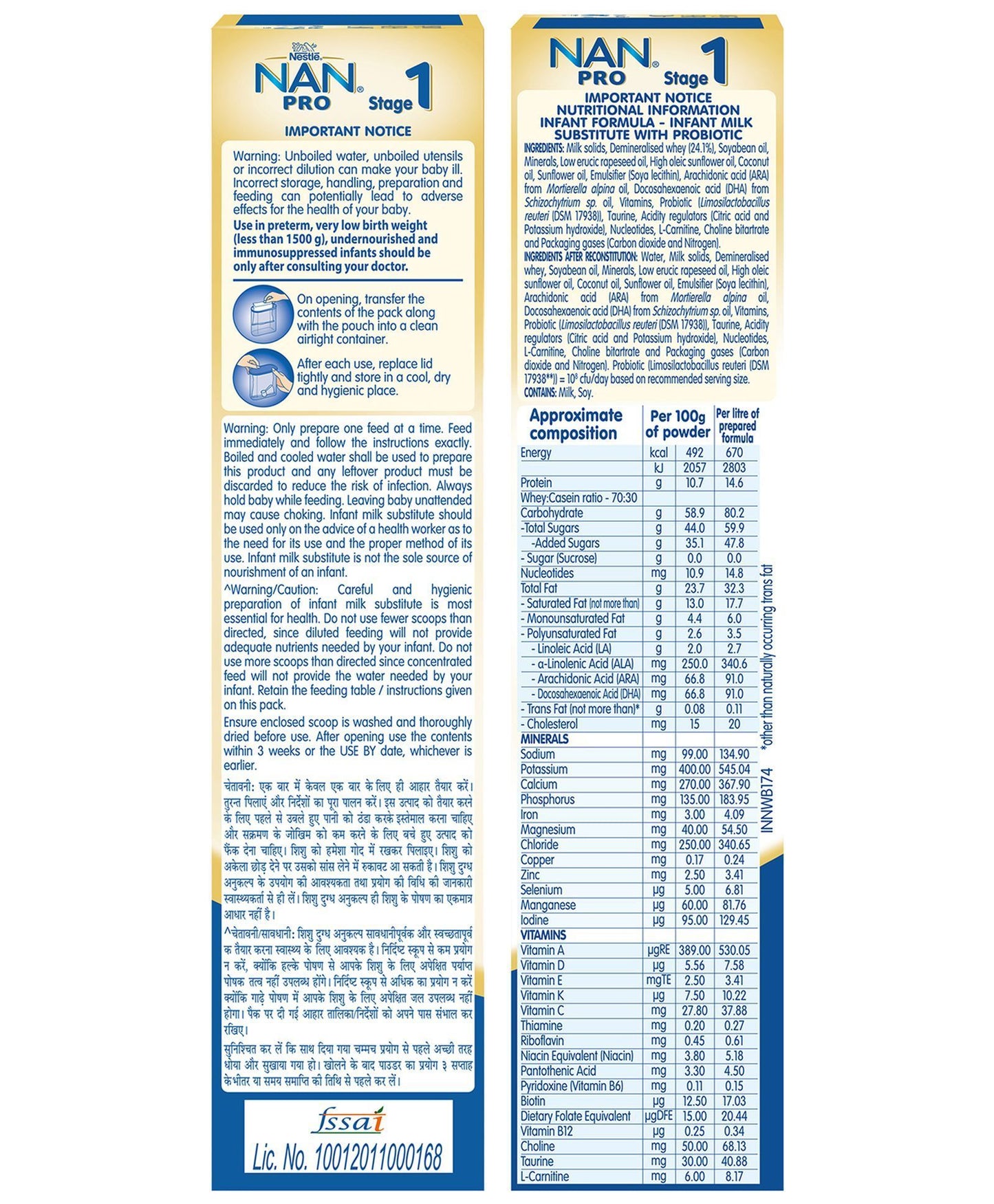 Nestle Nan Pro 1 Infant Formula Powder Upto 6 Months Refill