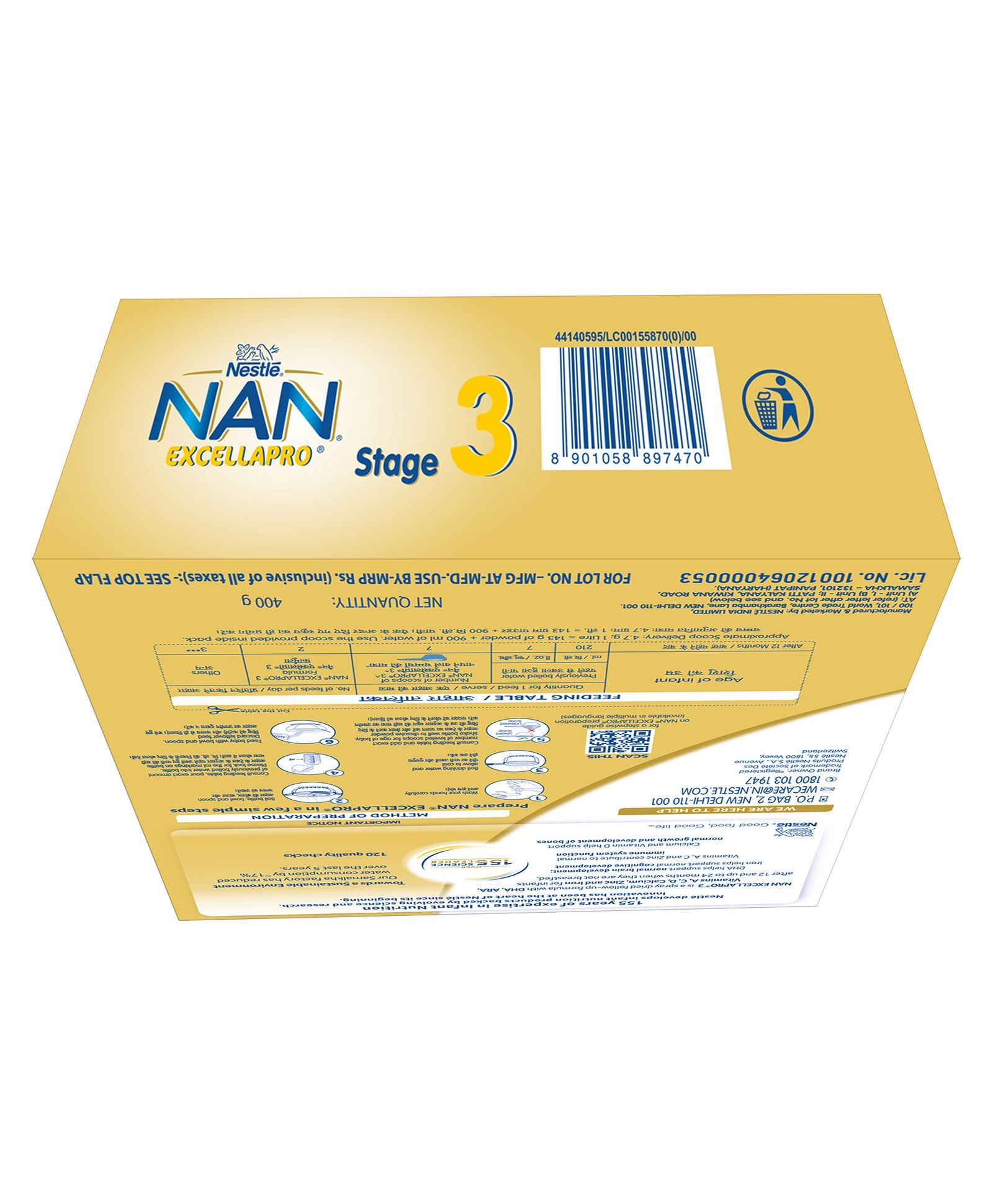 Nestle Nan Excellapro 3 Follow-Up Formula-Powder 400gm