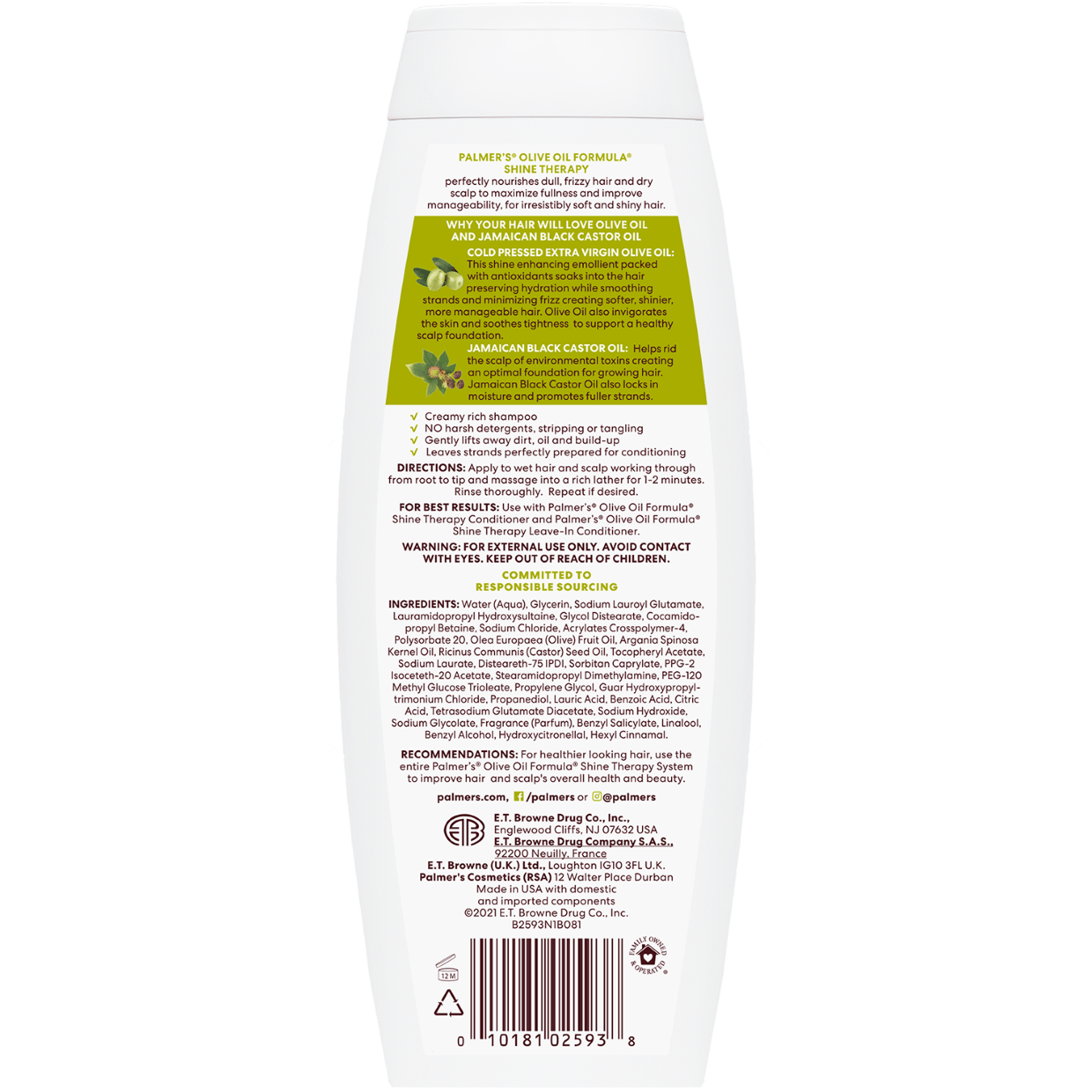 Palmer's Olive Oil Smoothing Shampoo for frizz-prone hari 400ml