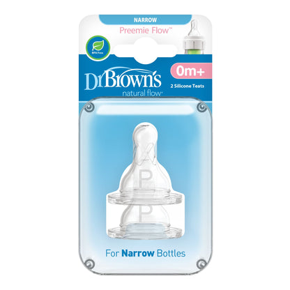 Dr. Brown's Preemie Flow Silicone Narrow Nipple, 2-Pack