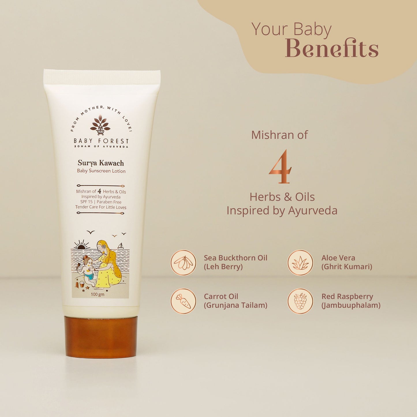 Surya Kawach SPF30 Baby Sunscreen Lotion