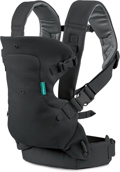 Infantino Flip 4-in-1 Light & Airy Convertible Carrier with Ergonomic seat, Head Support, Shoulder Straps, and Waist Belt 4 Ways to Carry, Can Carry (3.6-14.5 Kgs), Dark Grey