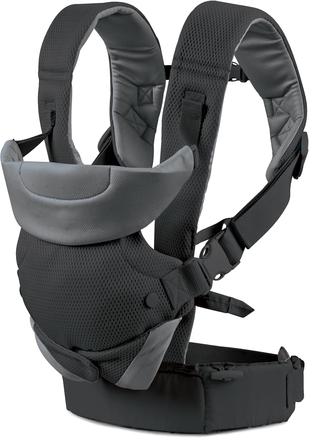 Infantino Flip 4-in-1 Light & Airy Convertible Carrier with Ergonomic seat, Head Support, Shoulder Straps, and Waist Belt 4 Ways to Carry, Can Carry (3.6-14.5 Kgs), Dark Grey