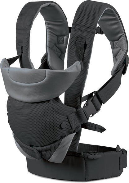 Infantino Flip 4-in-1 Light & Airy Convertible Carrier with Ergonomic seat, Head Support, Shoulder Straps, and Waist Belt 4 Ways to Carry, Can Carry (3.6-14.5 Kgs), Dark Grey