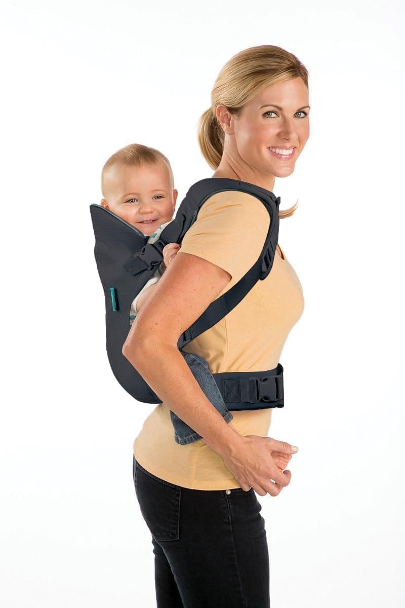 Infantino Flip 4-in-1 Light & Airy Convertible Carrier with Ergonomic seat, Head Support, Shoulder Straps, and Waist Belt 4 Ways to Carry, Can Carry (3.6-14.5 Kgs), Dark Grey
