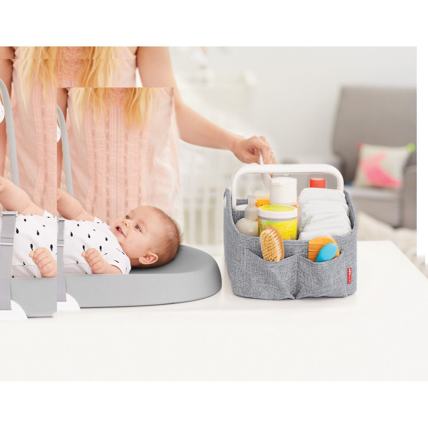 Skip Hop Light Up Diaper Caddy, Grey, 1 Count (Pack of 1) (304300)