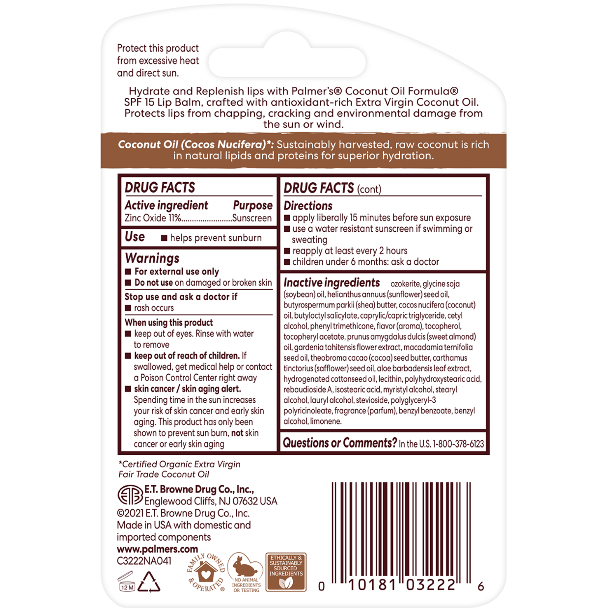 Palmer's Coconut Oil Lip Balm, 4gm