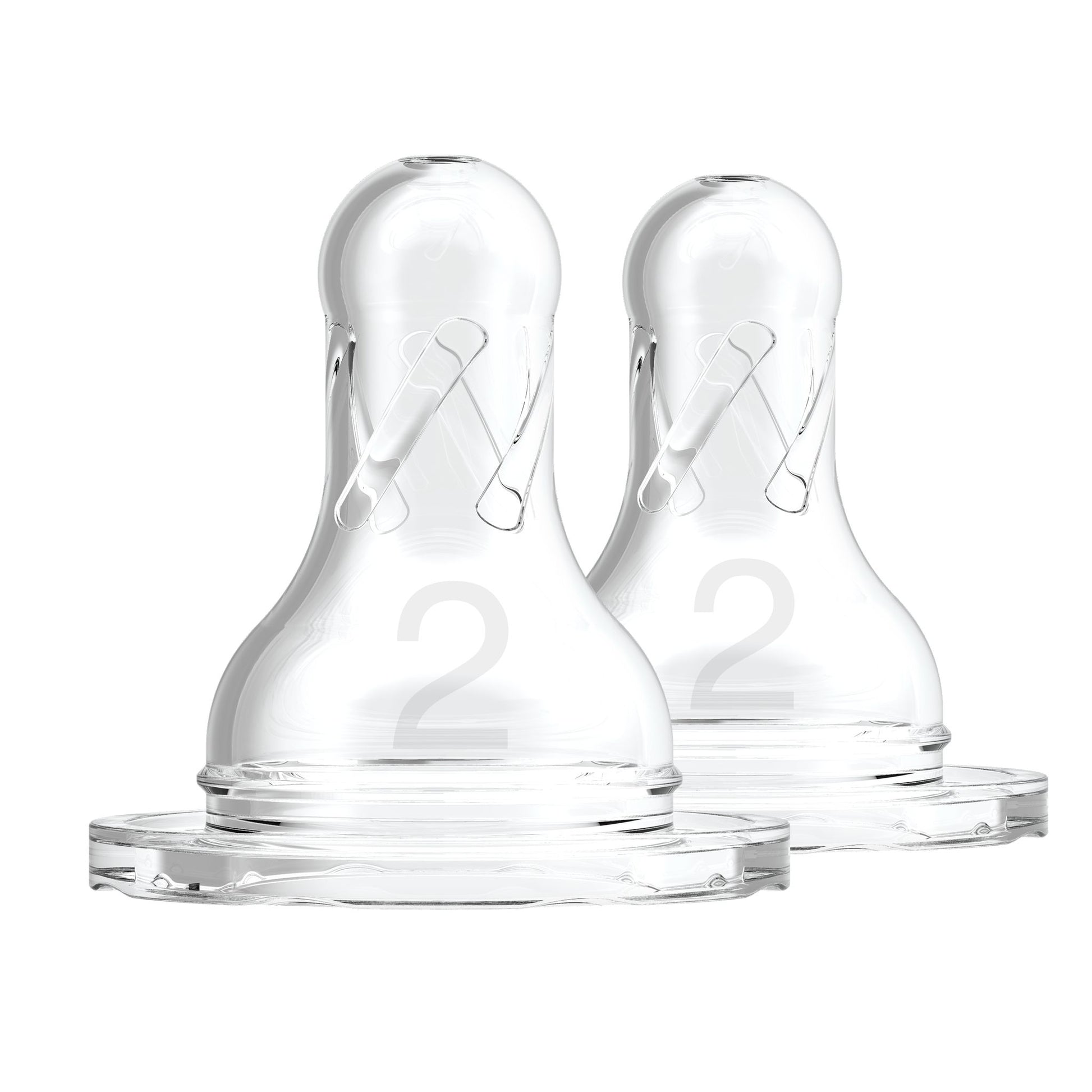 Dr. Brown's Natural Flow Level 2 Silicone Baby Bottle Nipples (2-Pack)