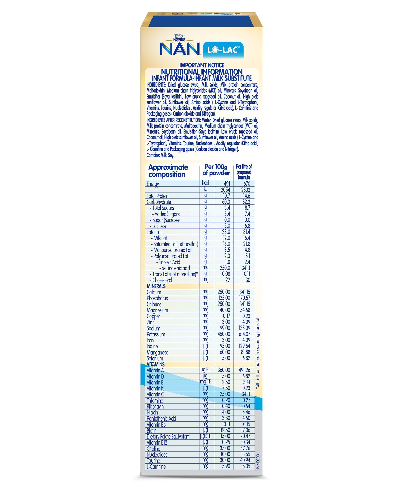 Nestle Nan Lo-Lac Infant Formula Powder (200 gram)
